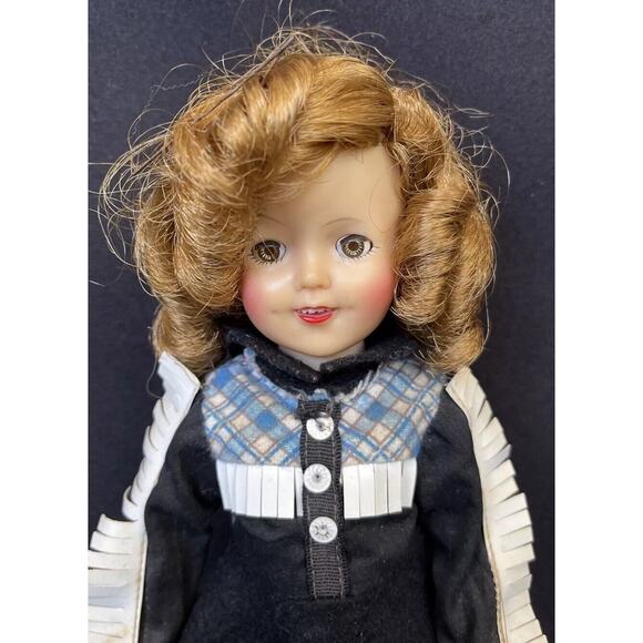 12” Vintage Shirley Temple Doll Tagged Western Dress RARE BLUE YOKE +Two Dresses - Picture 3 of 14